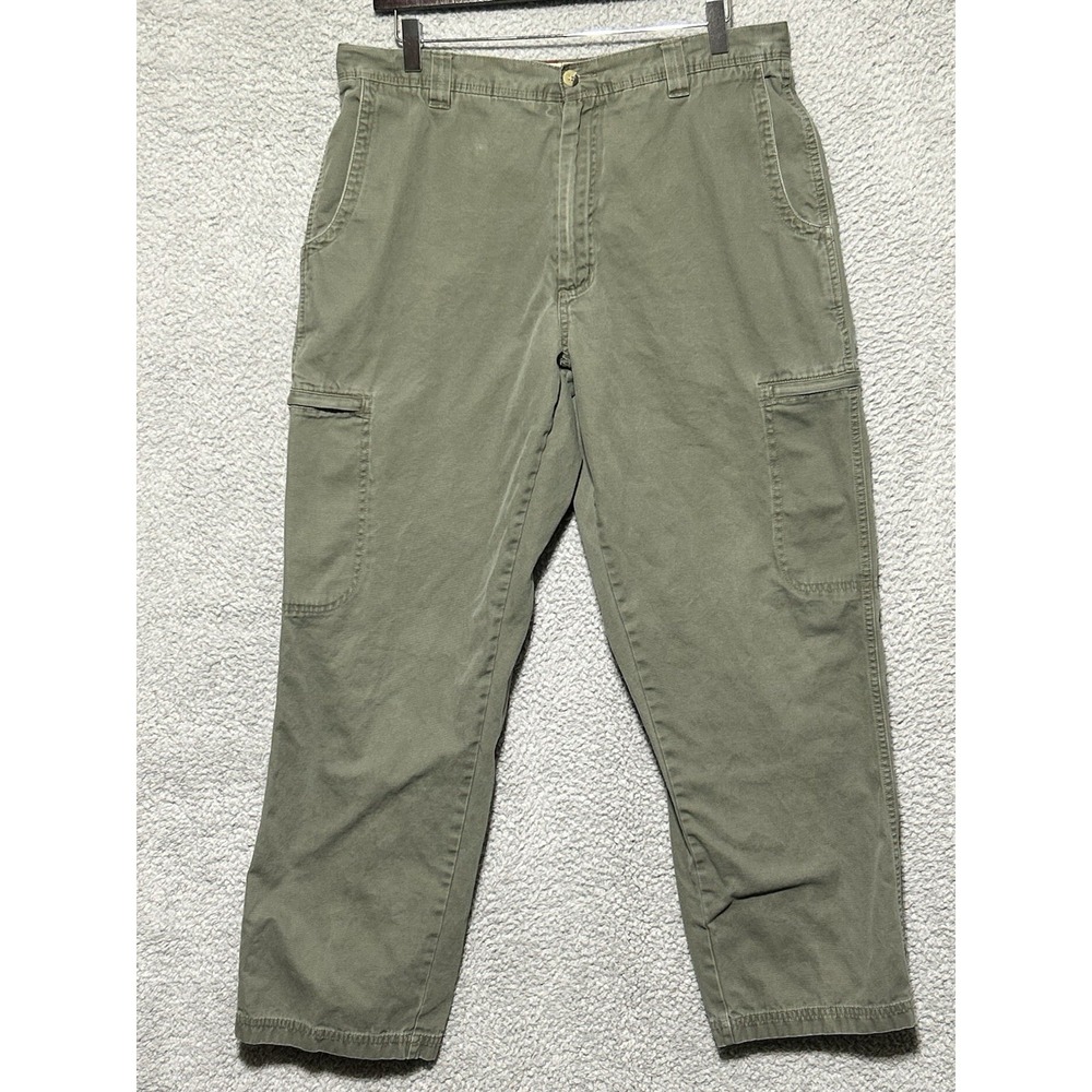 Woolrich Mens Cargo Pants Dark Shale 34x30 100%‎ Cotton Canvas Utility Outdoor